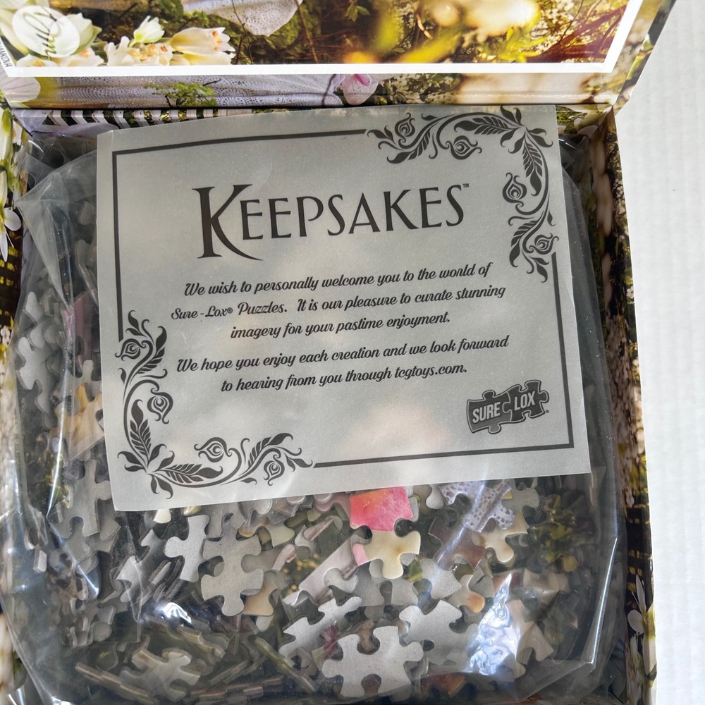 Sure-Lox Keepsakes Garden Bench Floral Jigsaw Puzzle 18204MSDG White‎ Green New - Picture 3 of 5